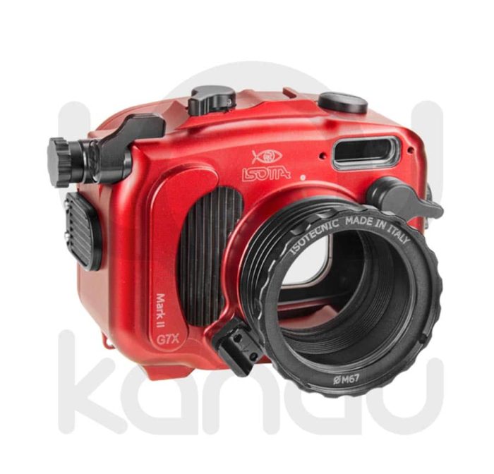 La Carcasa Isotta para la cámara compacta Canon G7X Mark II,, está fabricada en aluminio marino anticorrosión. Con acceso a todos los diales de la cámara.